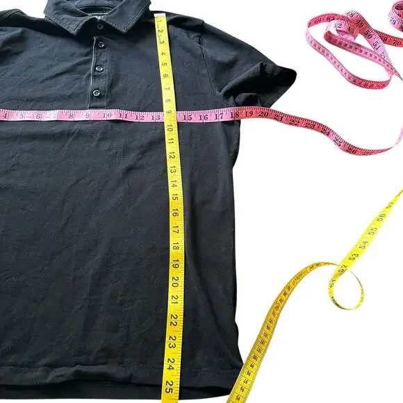 Express Women Black 4 Button Front Pointed Collar Short Sleeve Polo Shirt S/P - Picture 3 of 8